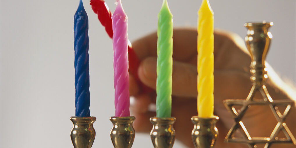 Lighting Menorah Candles for Hanukkah